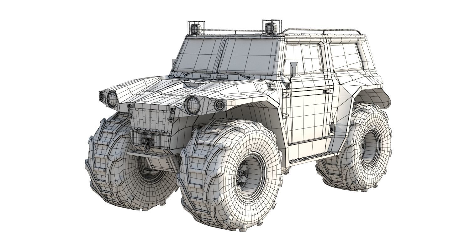 Cross-Country Vehicle Low-poly 3D model_20