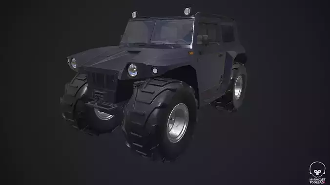 Cross-Country Vehicle Low-poly 3D model