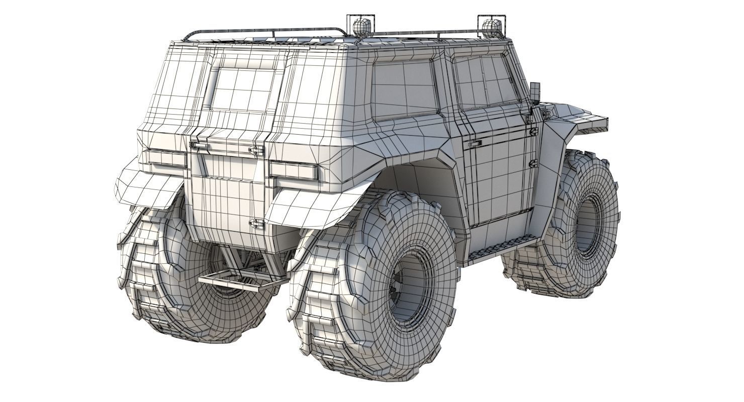 Cross-Country Vehicle Low-poly 3D model_22
