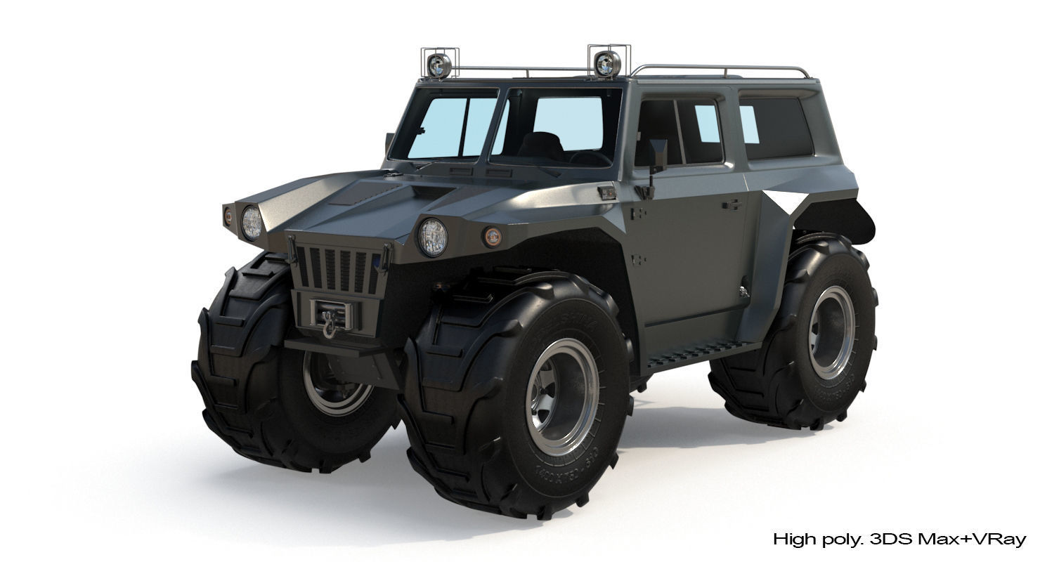Cross-Country Vehicle Low-poly 3D model_10