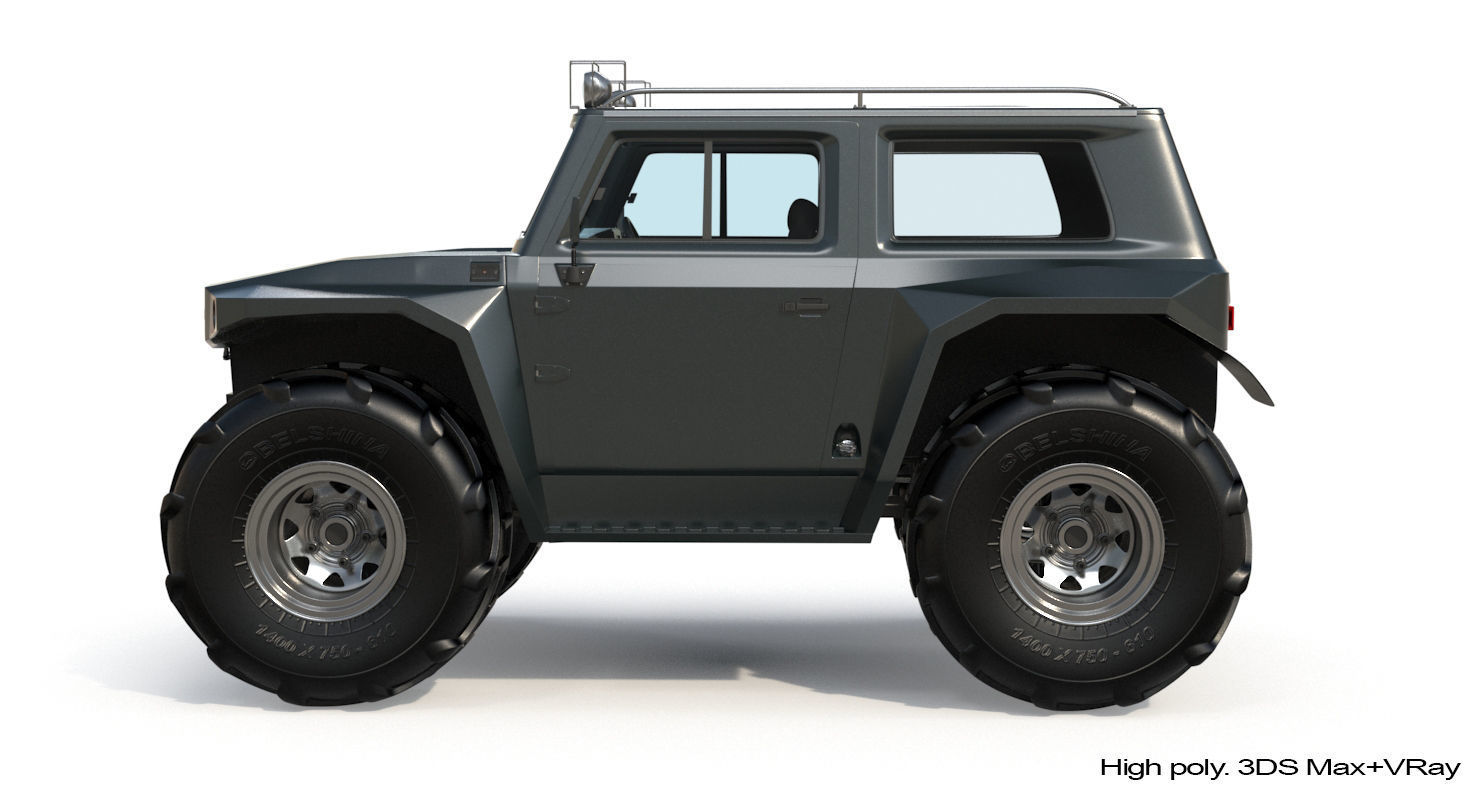 Cross-Country Vehicle Low-poly 3D model_11
