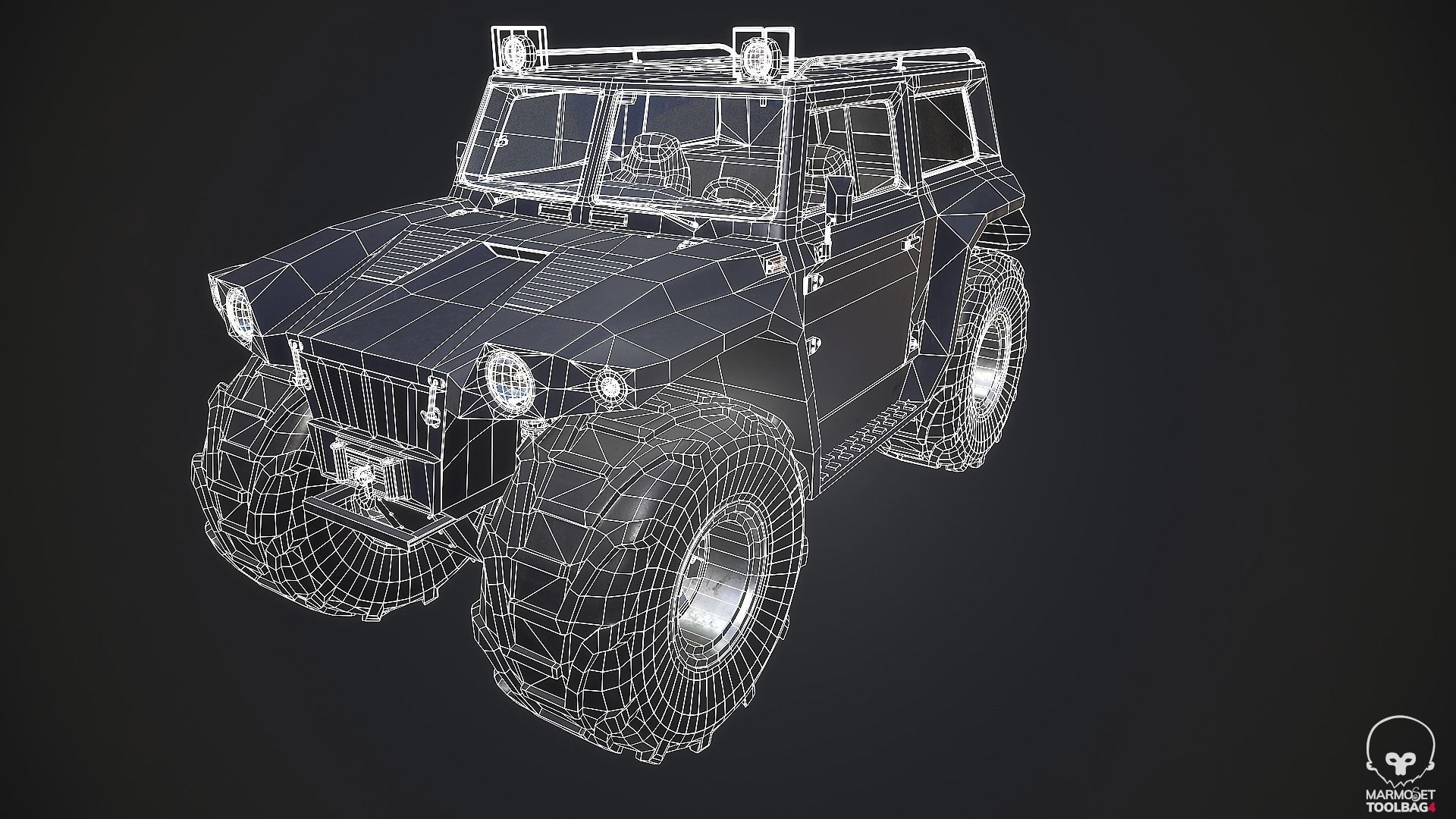 Cross-Country Vehicle Low-poly 3D model_8
