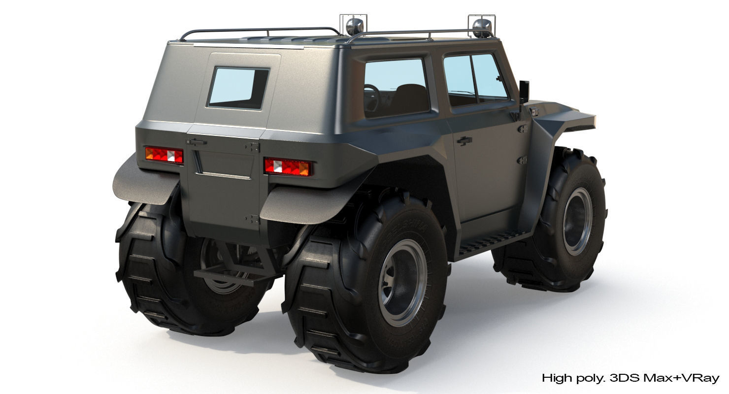 Cross-Country Vehicle Low-poly 3D model_12