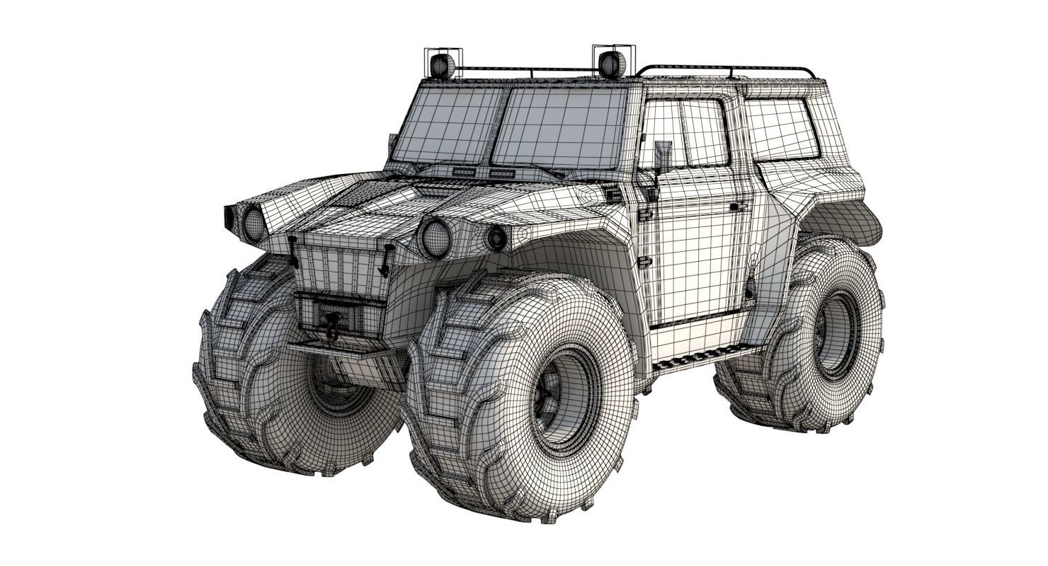 Cross-Country Vehicle Low-poly 3D model_21
