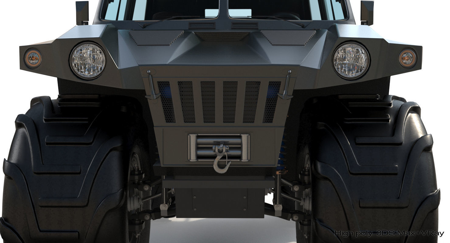 Cross-Country Vehicle Low-poly 3D model_15