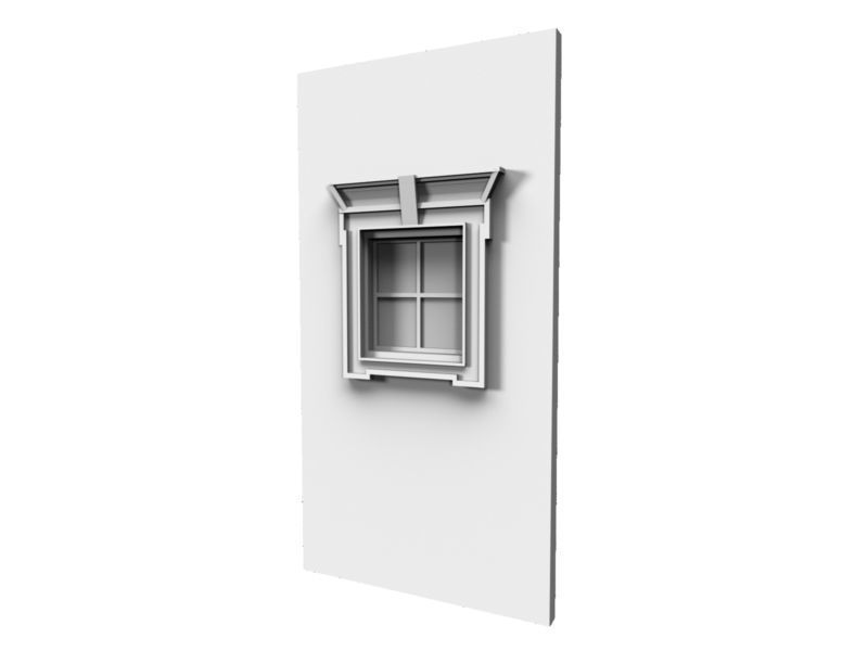 Classic 3 window 3D model_1