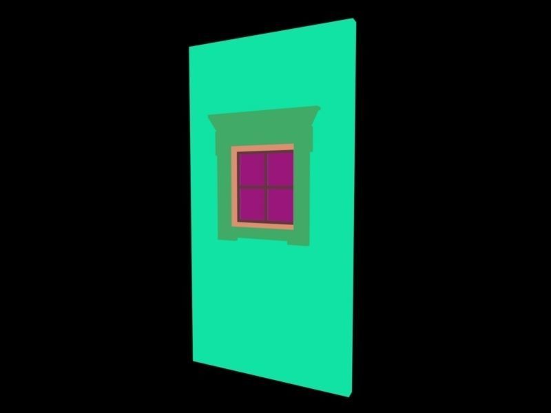 Classic 3 window 3D model_3