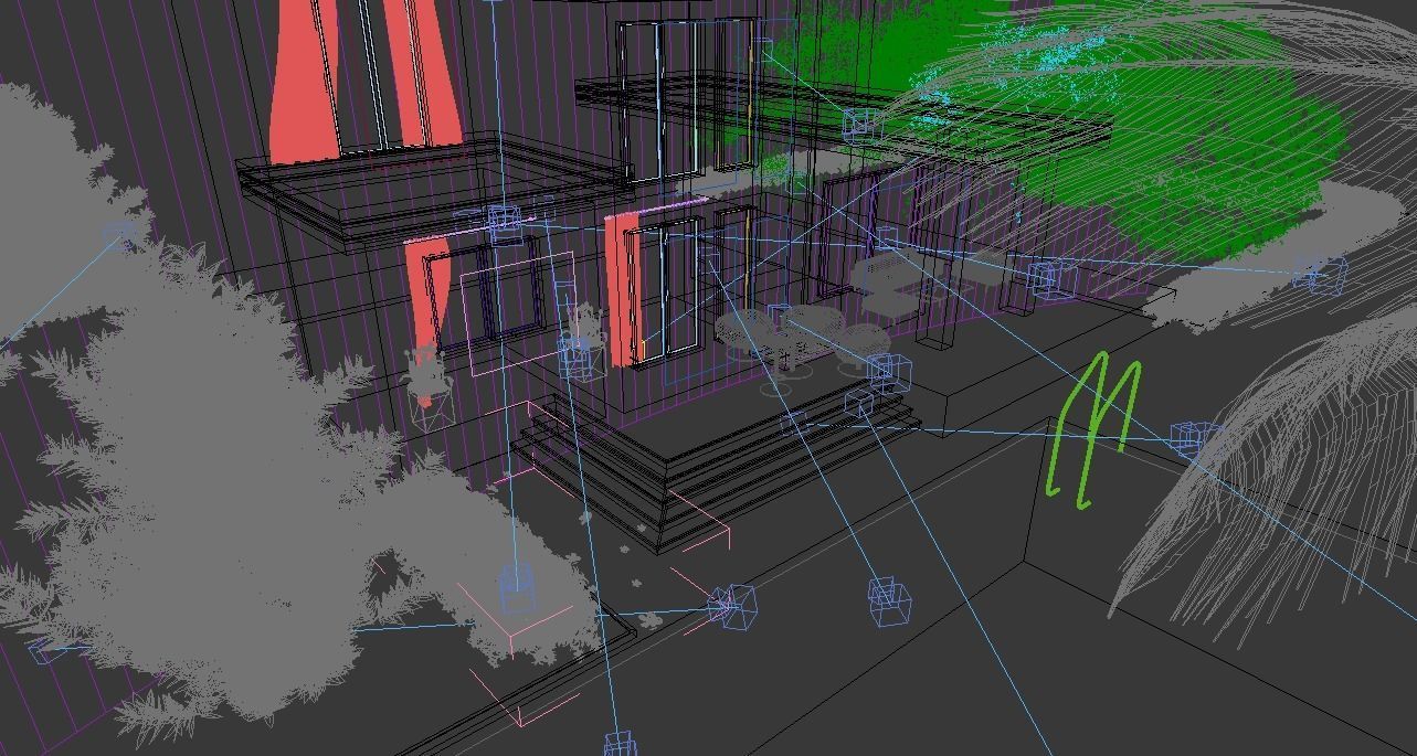 Villa modern house with swimming pool 3D model_16