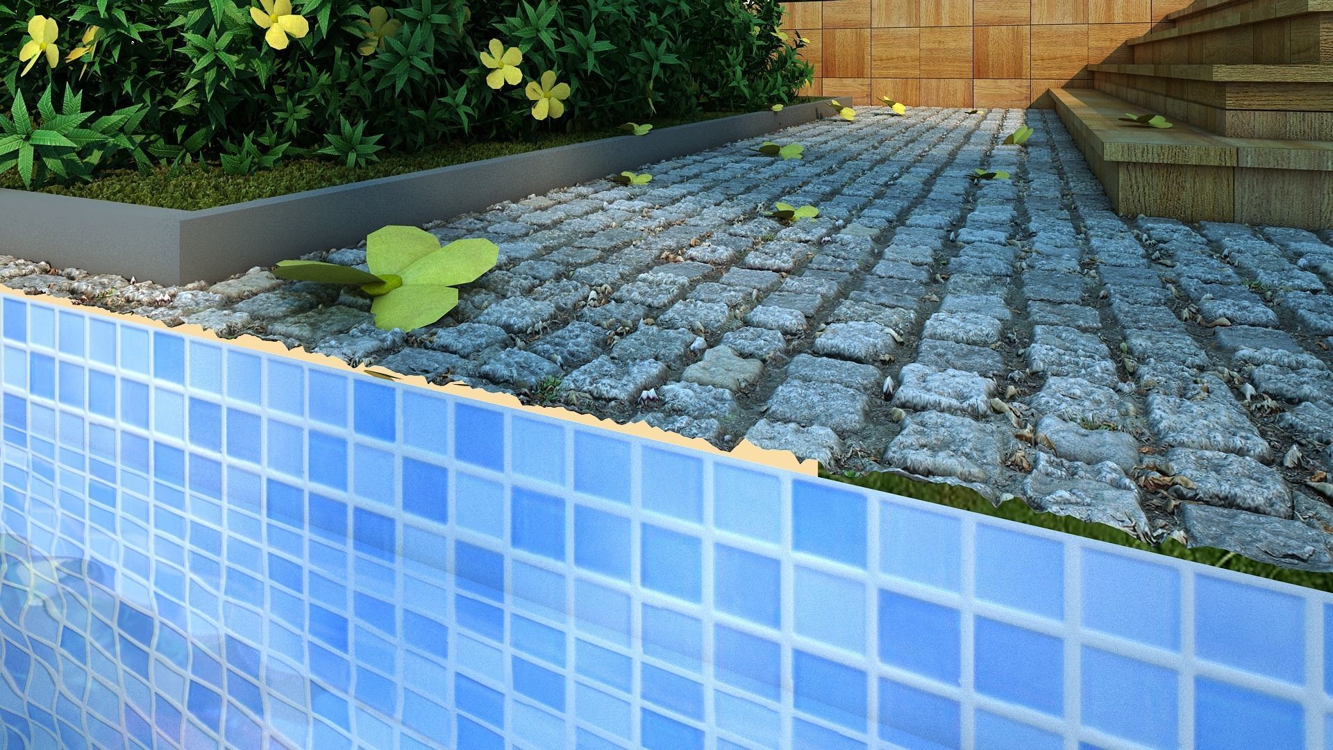 Villa modern house with swimming pool 3D model_12