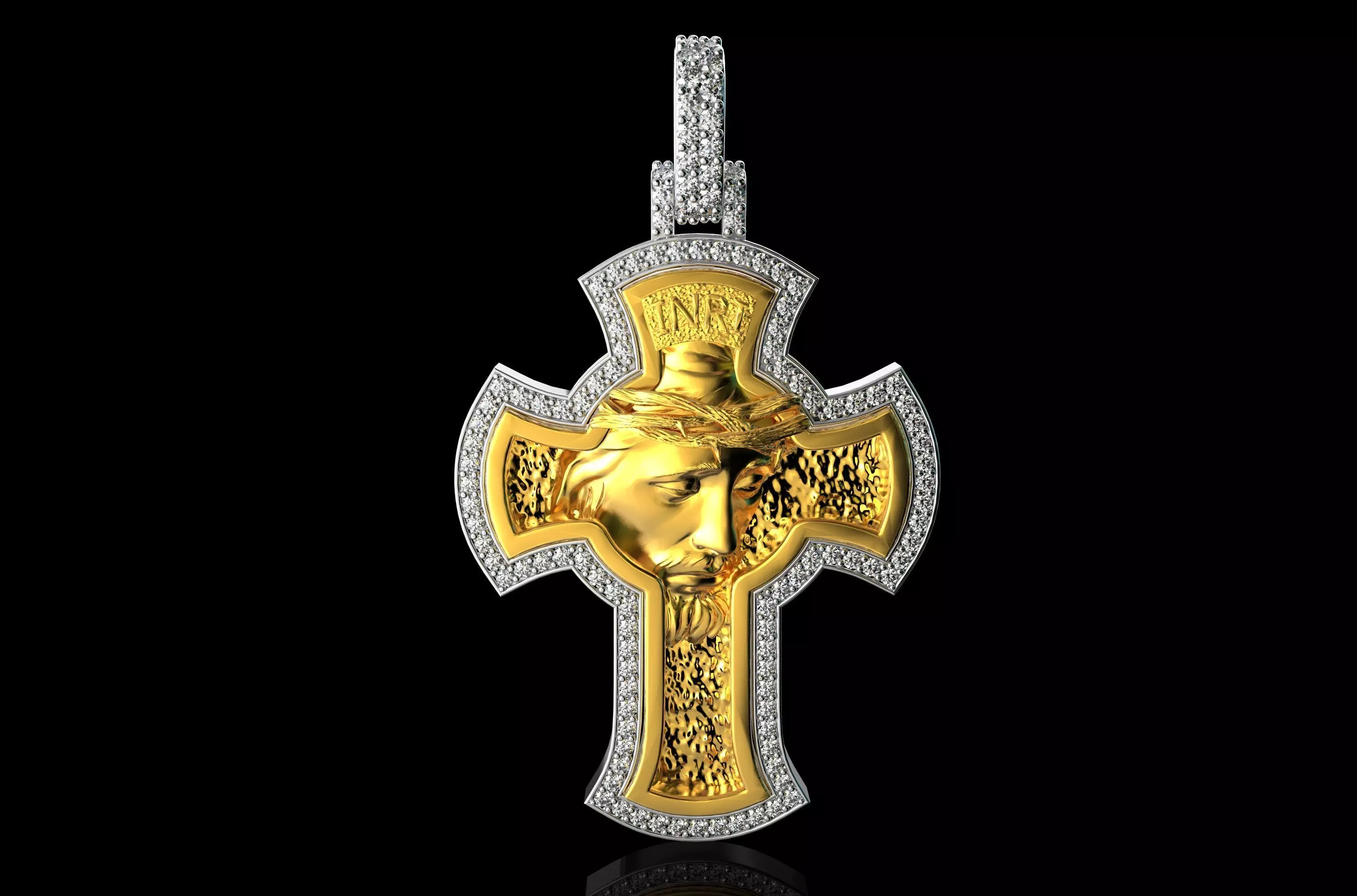 JESUS With Diamonds Pendant N3 3D print model_0