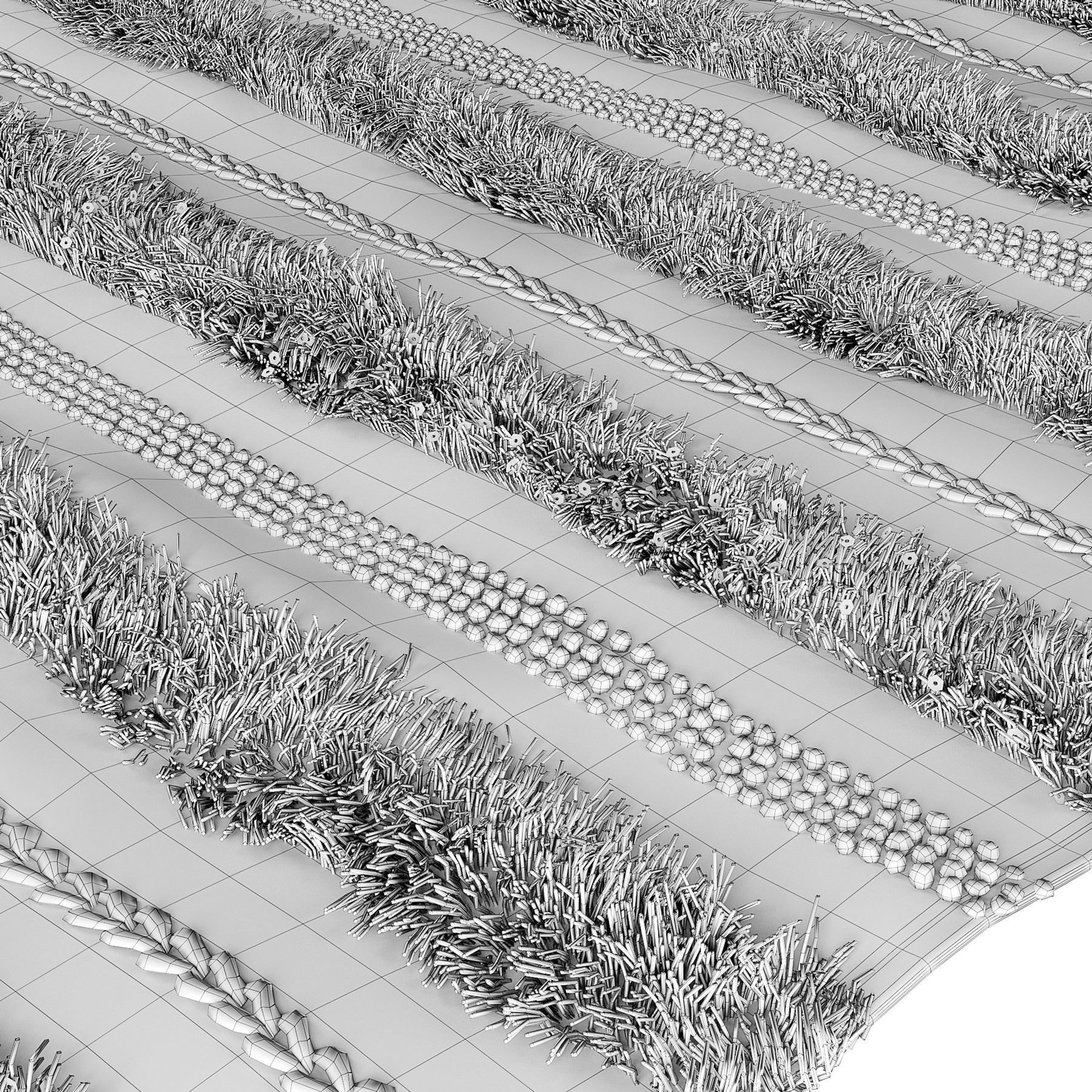 Shag rug with glitter 3D model_5