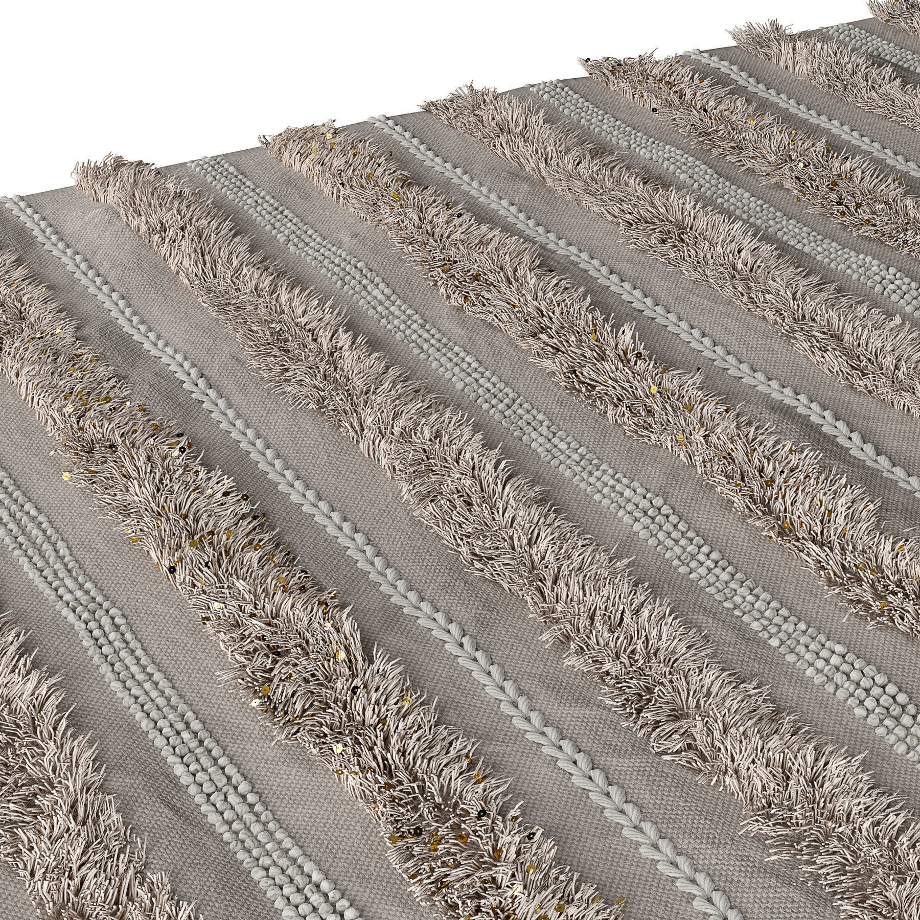 Shag rug with glitter 3D model_2