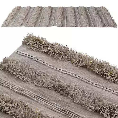 Shag rug with glitter 3D model