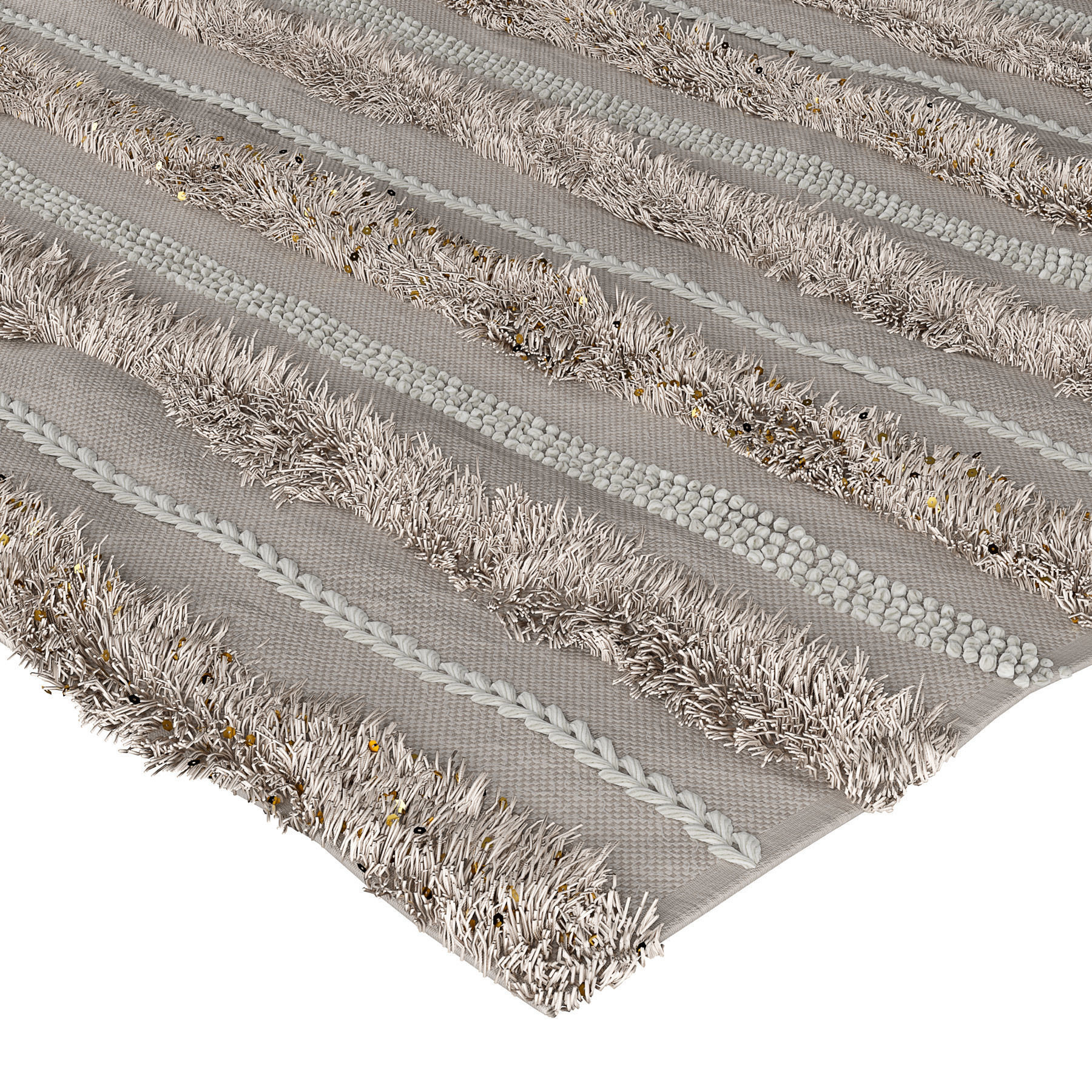 Shag rug with glitter 3D model_4