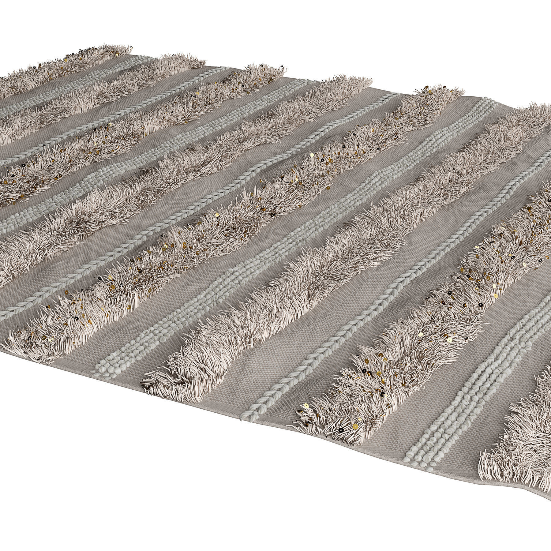 Shag rug with glitter 3D model_1