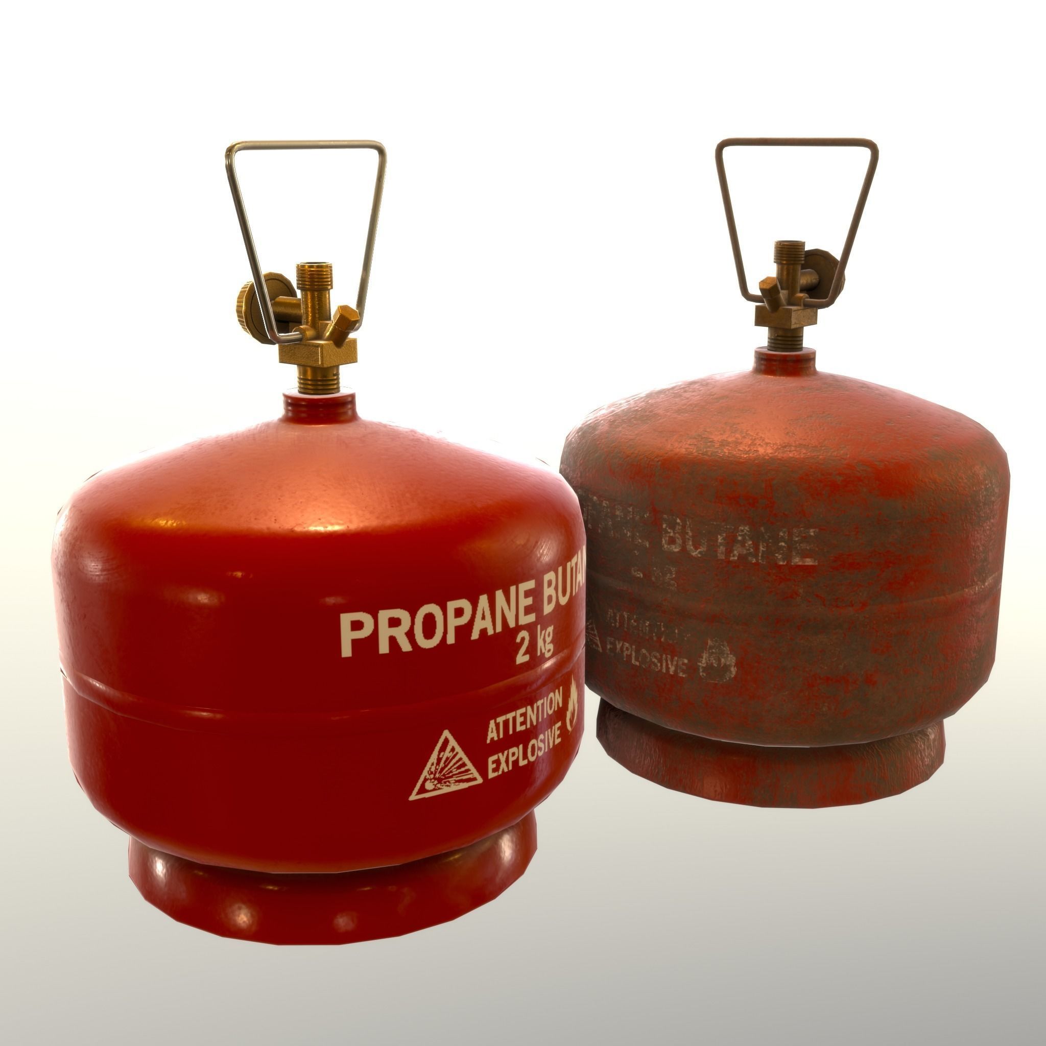 Gas Cylinder 2 kg Red Low-poly 3D model_13