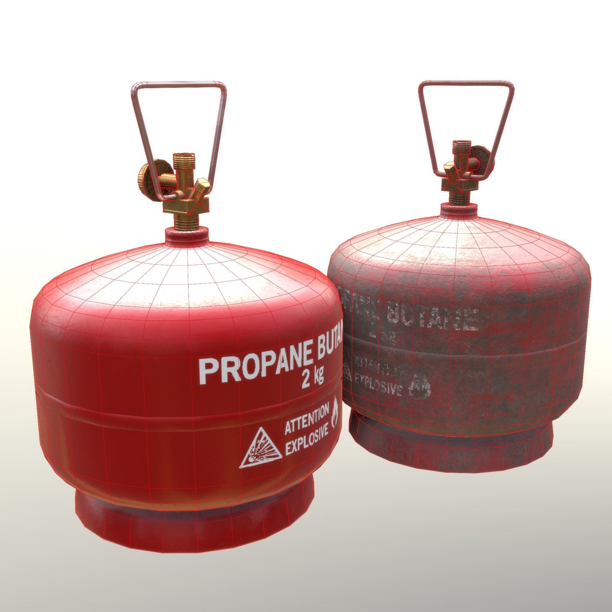 Gas Cylinder 2 kg Red Low-poly 3D model_18