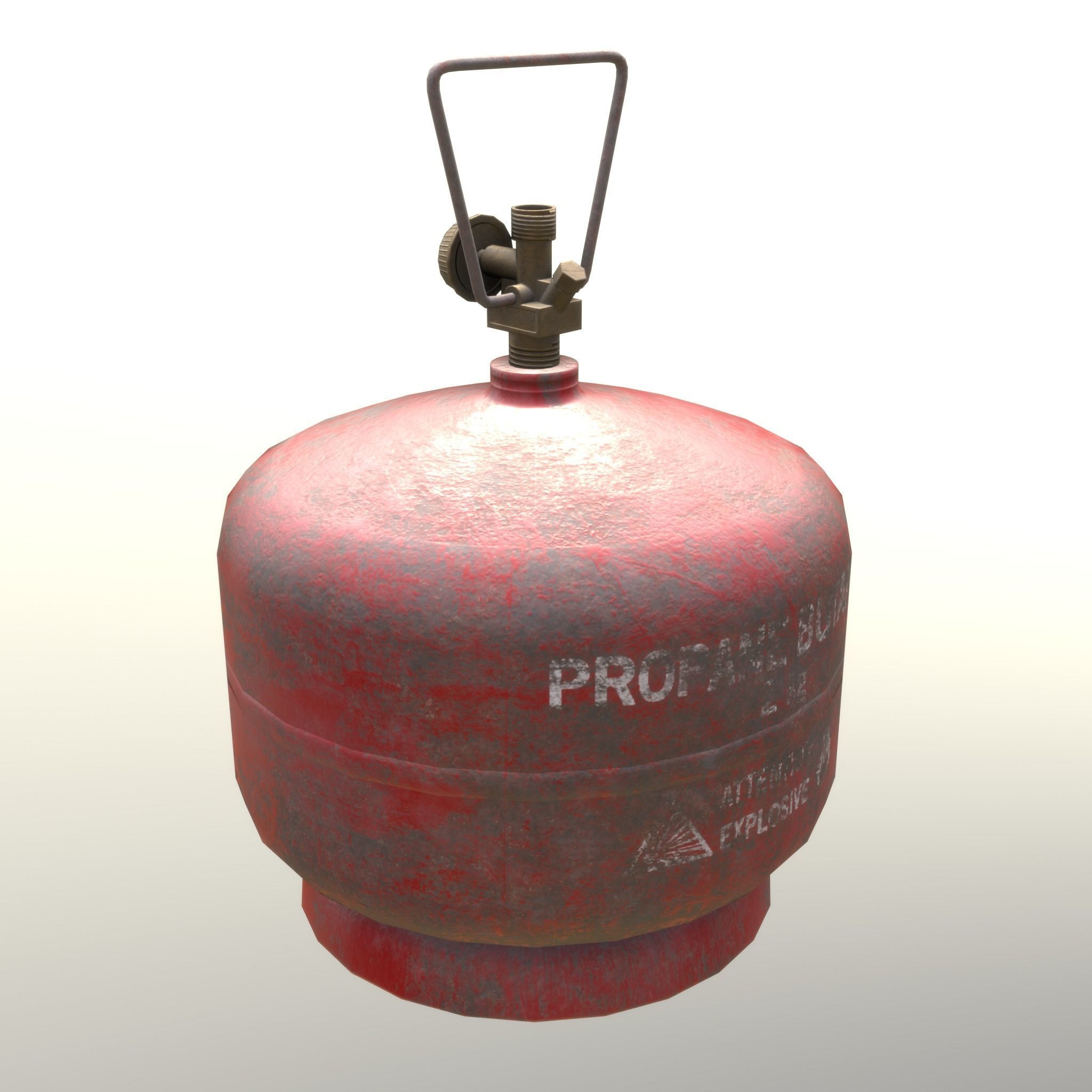 Gas Cylinder 2 kg Red Low-poly 3D model_20