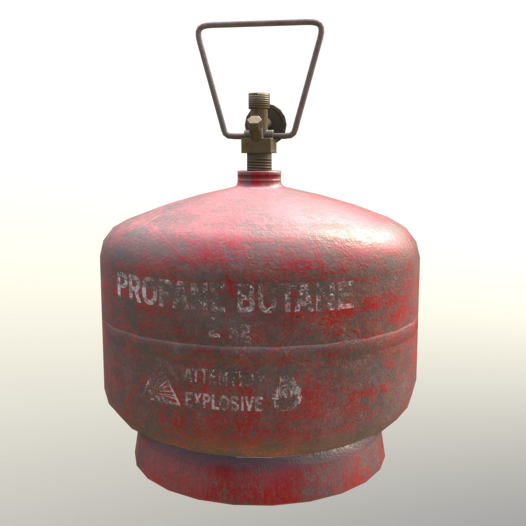 Gas Cylinder 2 kg Red Low-poly 3D model_2