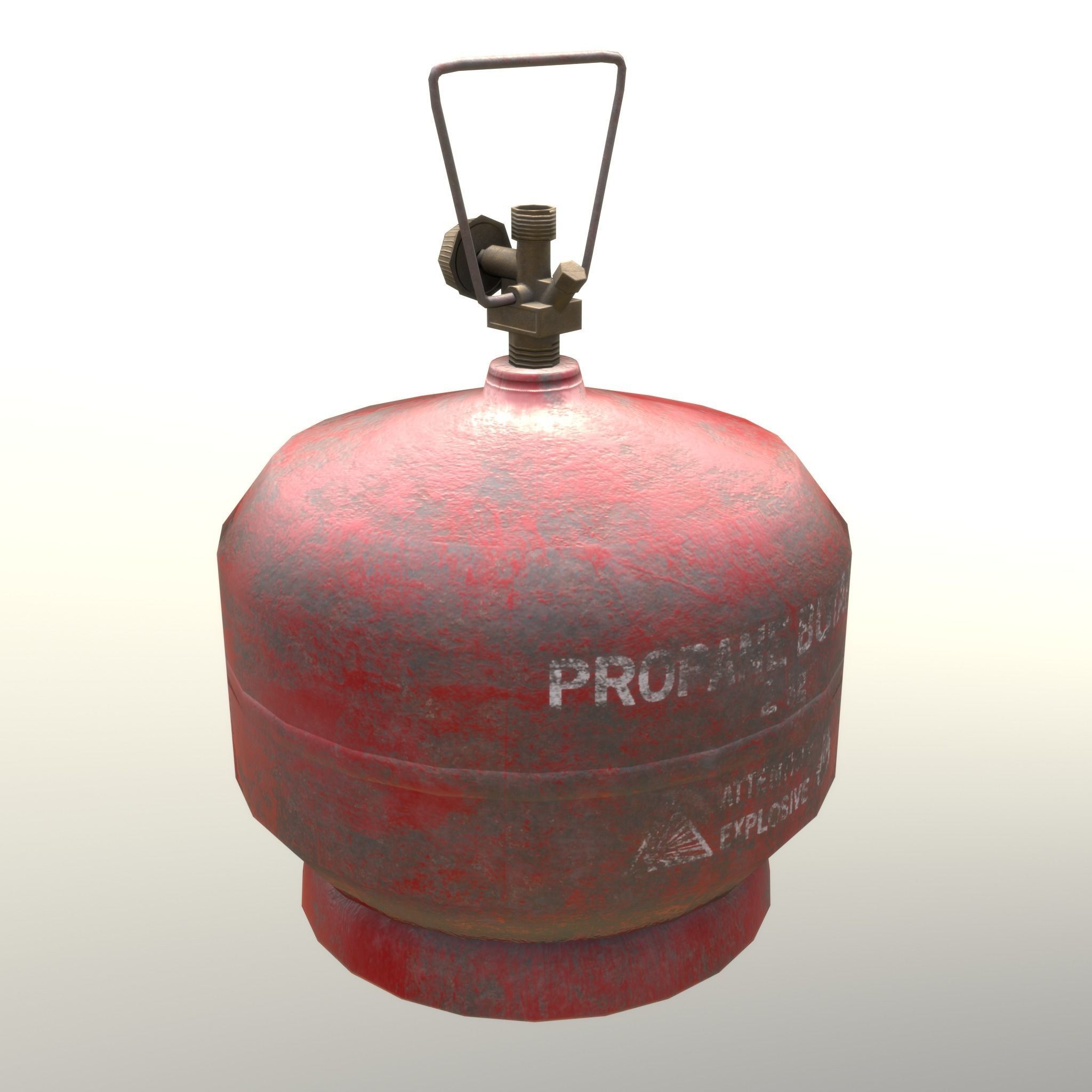 Gas Cylinder 2 kg Red Low-poly 3D model_22