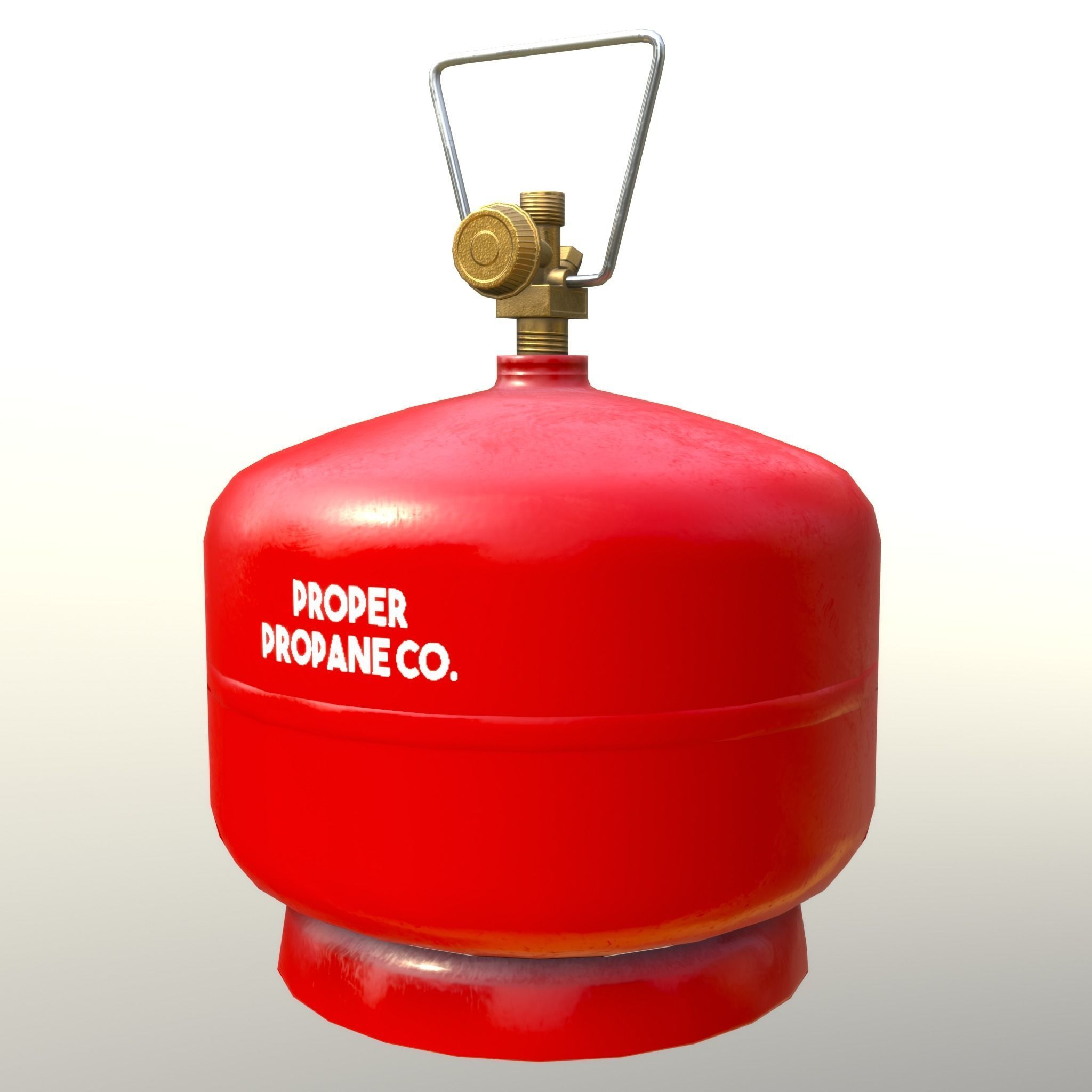 Gas Cylinder 2 kg Red Low-poly 3D model_3