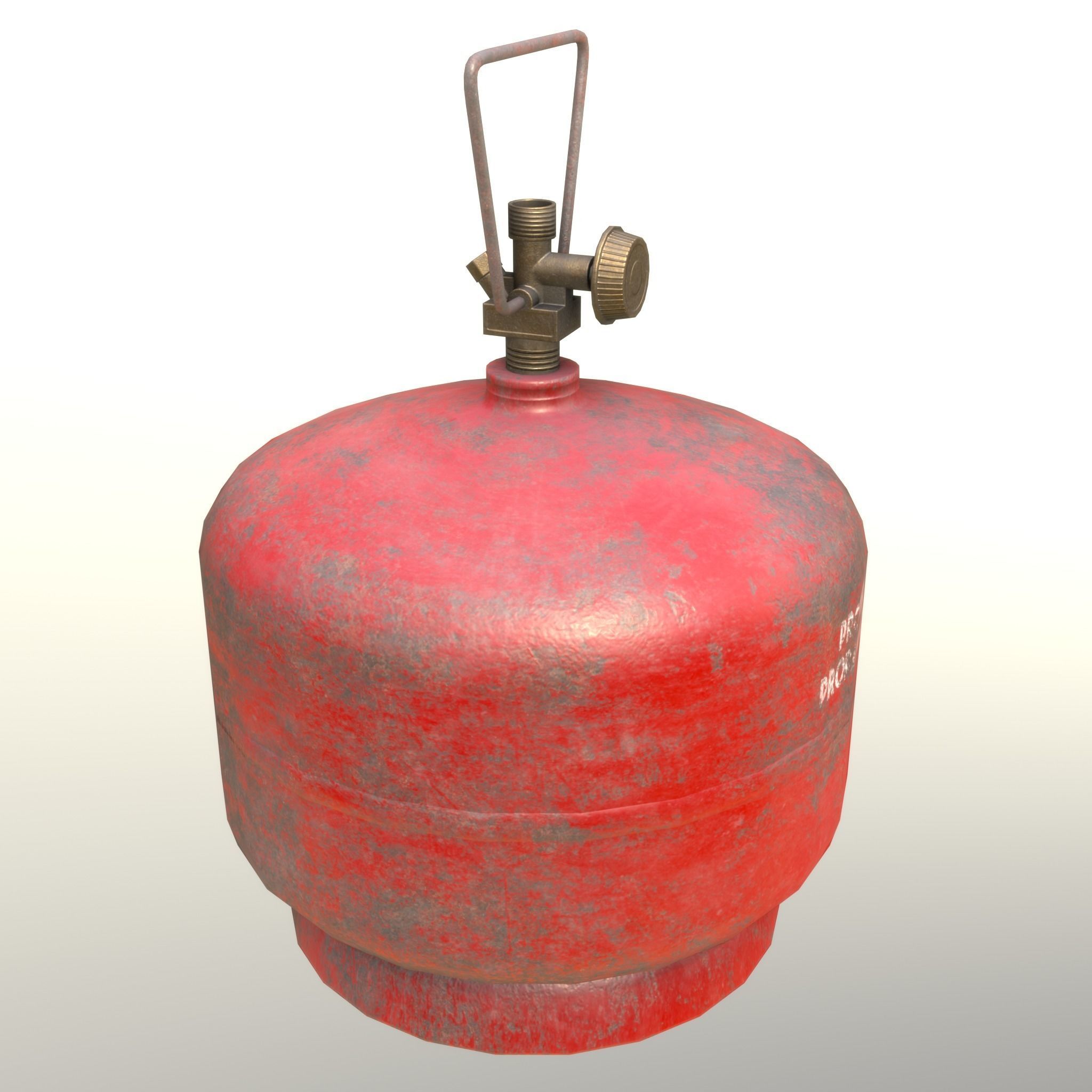 Gas Cylinder 2 kg Red Low-poly 3D model_8