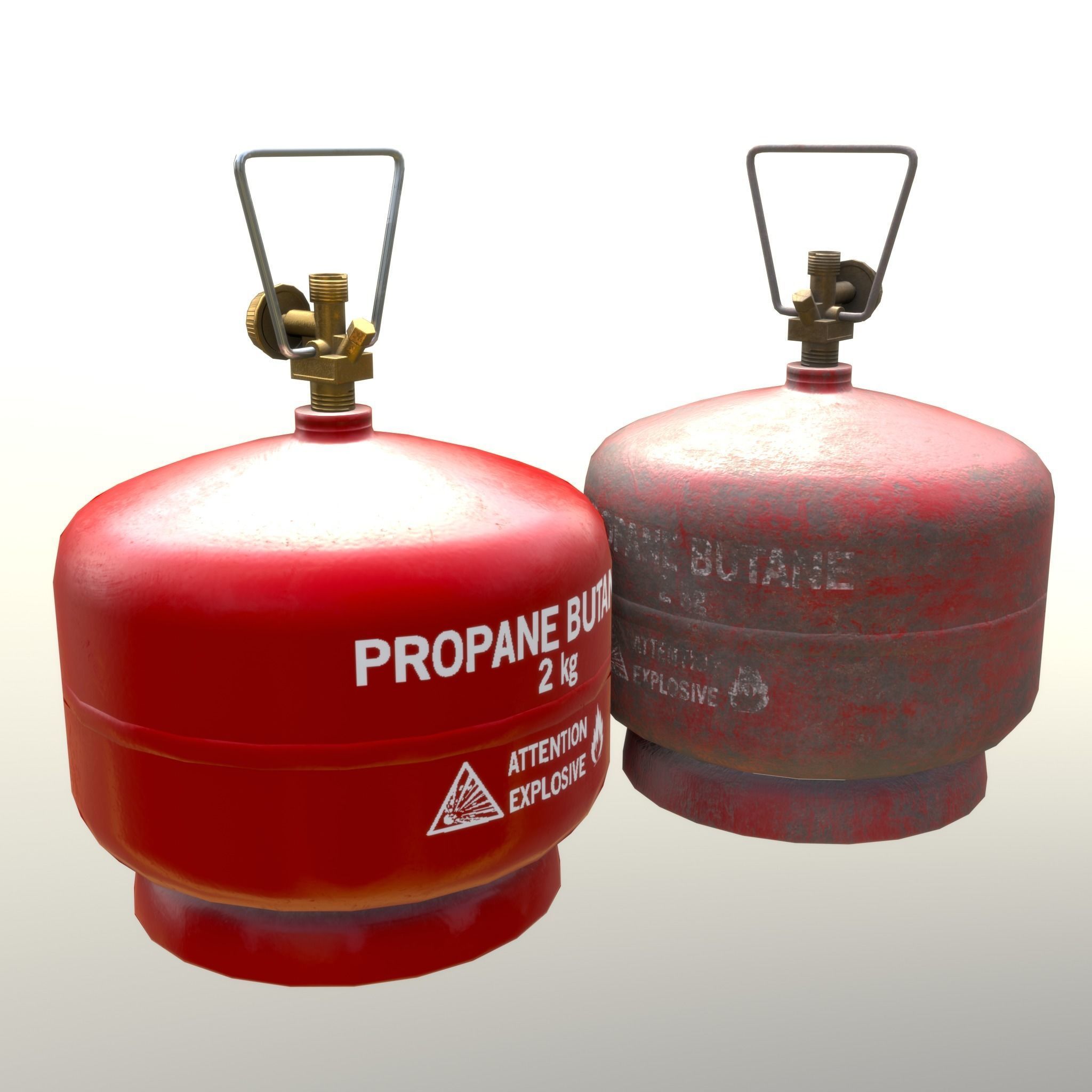 Gas Cylinder 2 kg Red Low-poly 3D model_12