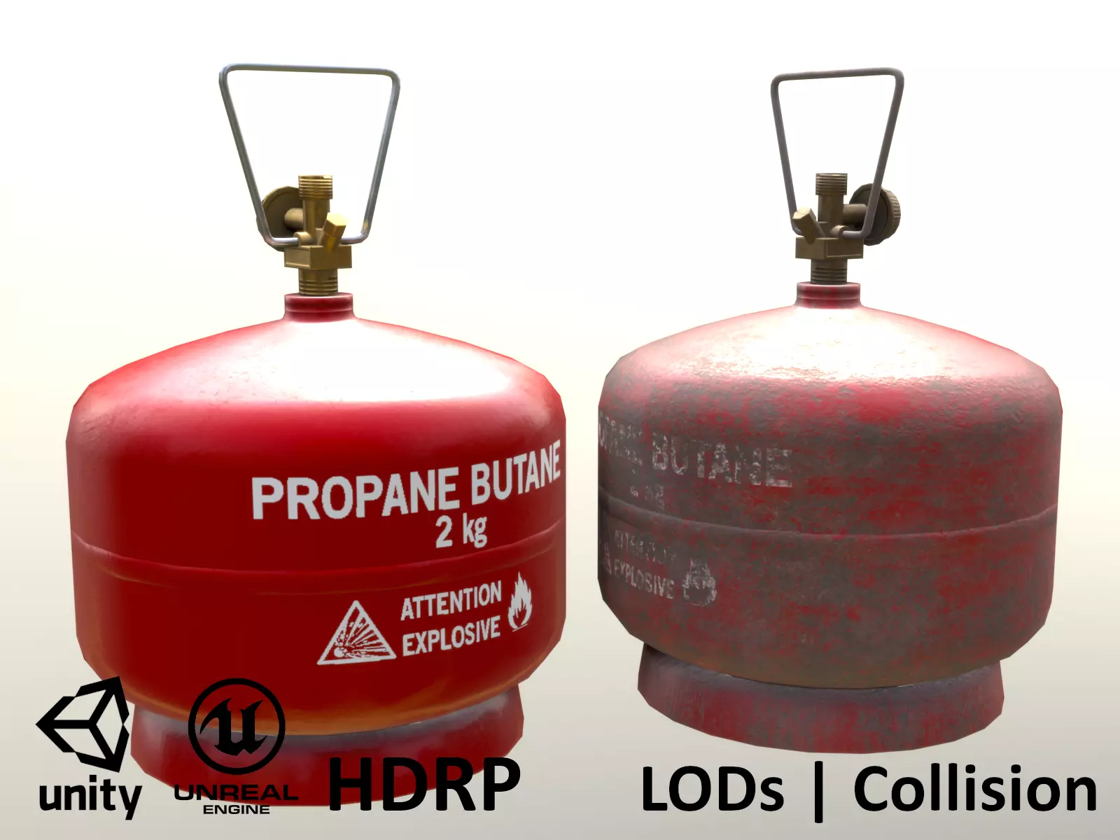 Gas Cylinder 2 kg Red Low-poly 3D model_0