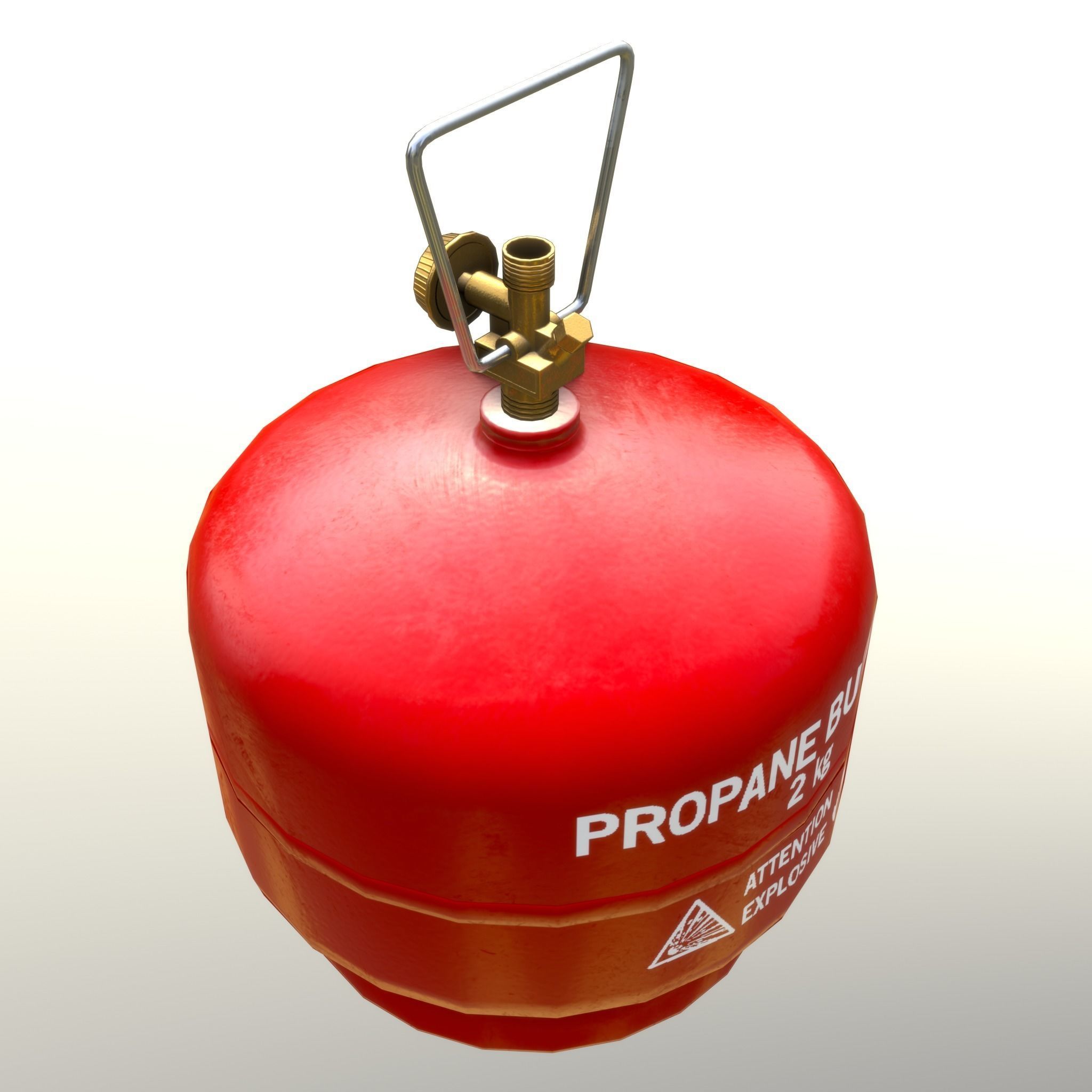 Gas Cylinder 2 kg Red Low-poly 3D model_5