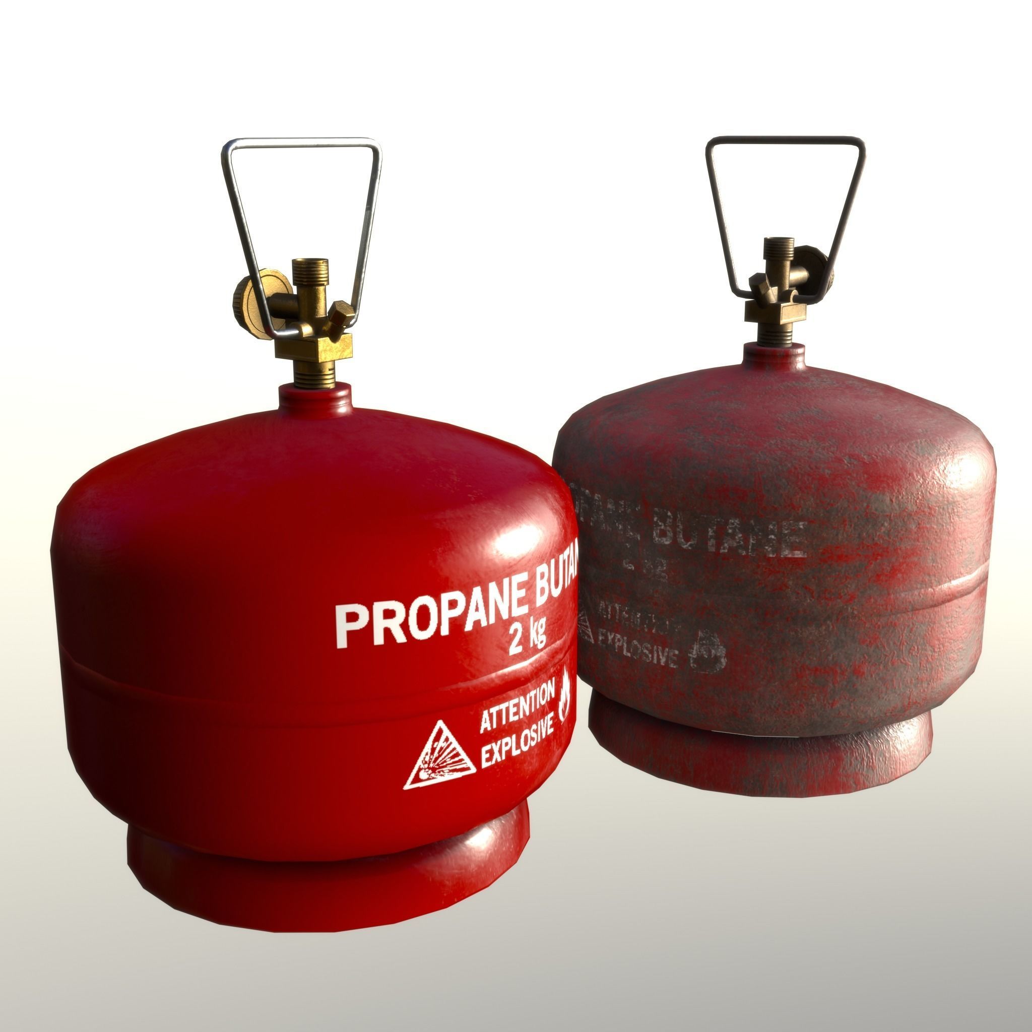 Gas Cylinder 2 kg Red Low-poly 3D model_17