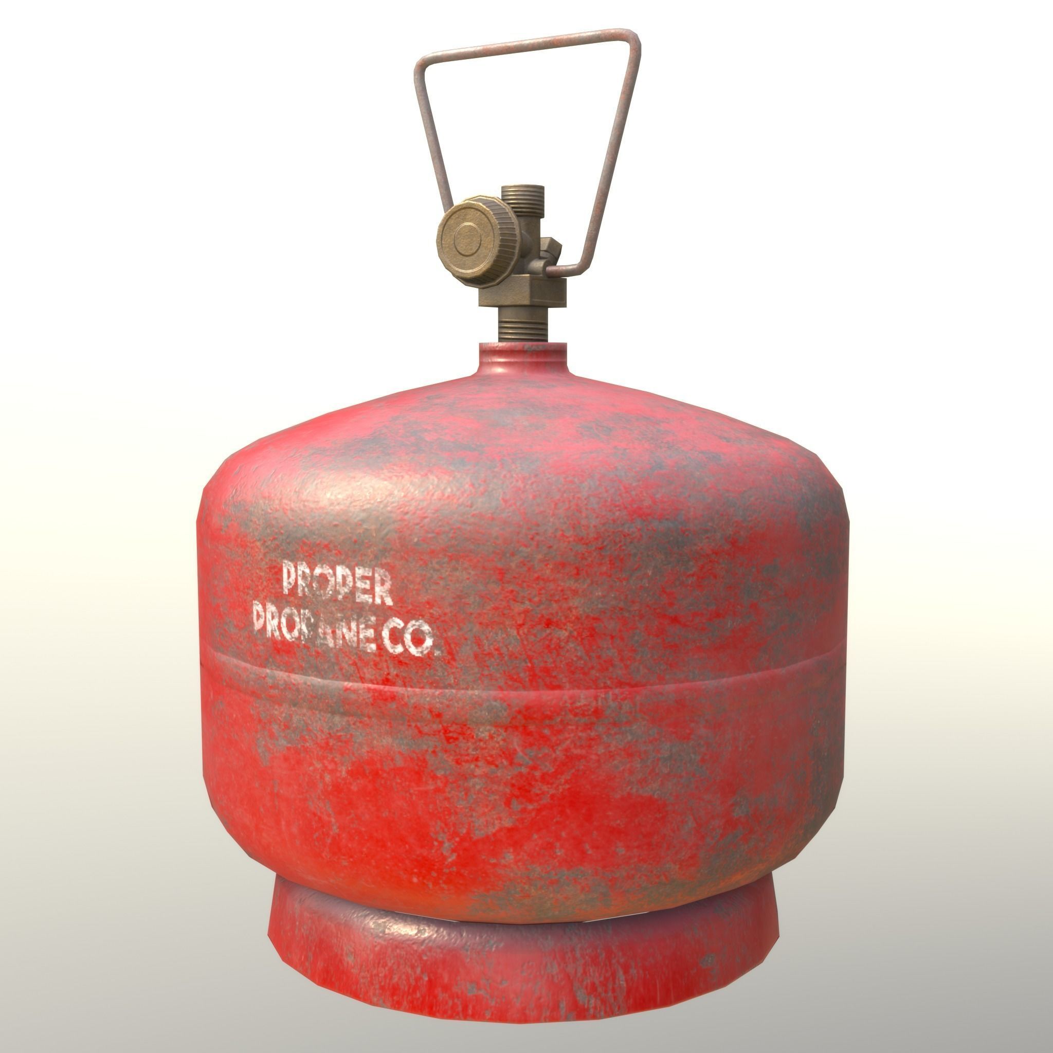 Gas Cylinder 2 kg Red Low-poly 3D model_4