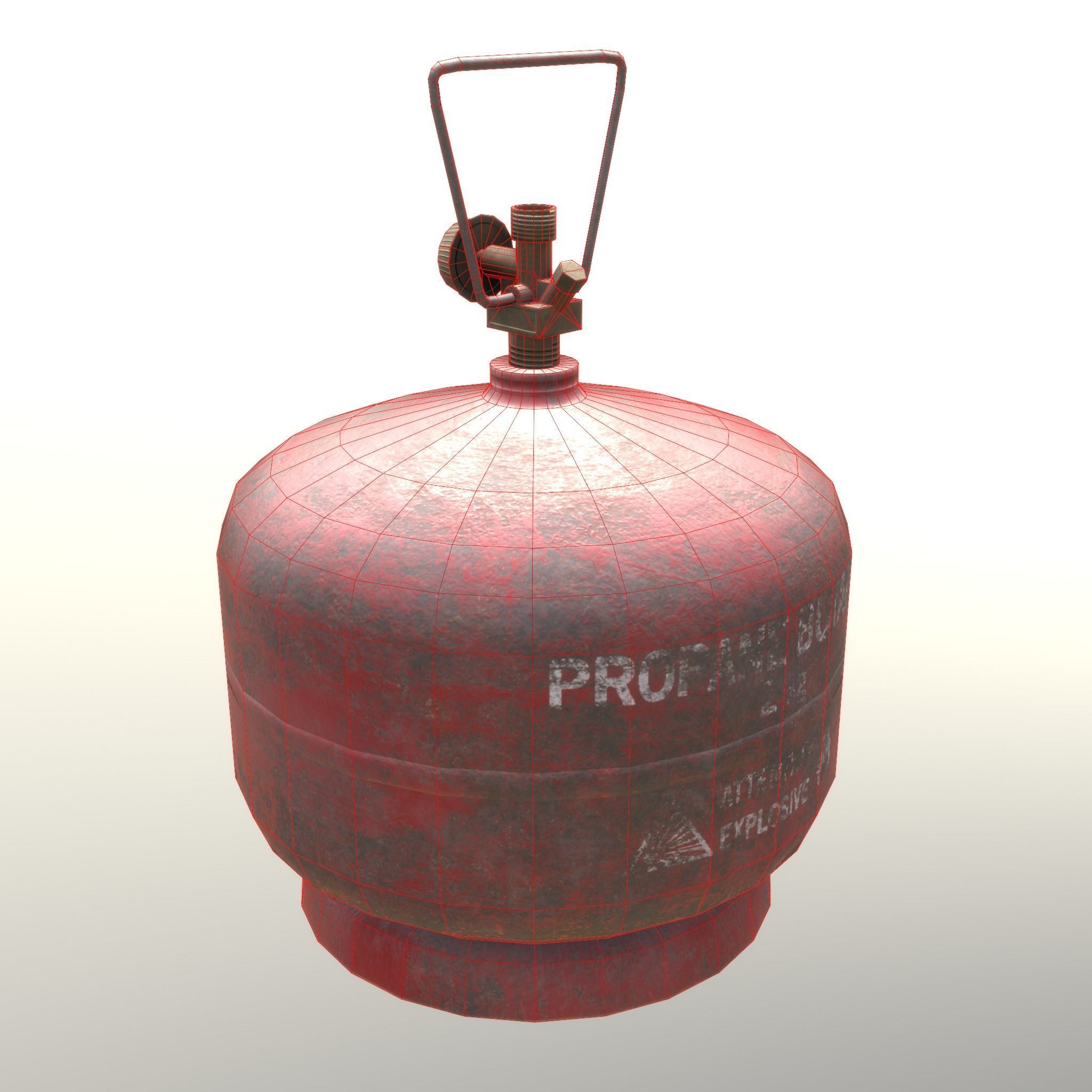 Gas Cylinder 2 kg Red Low-poly 3D model_25