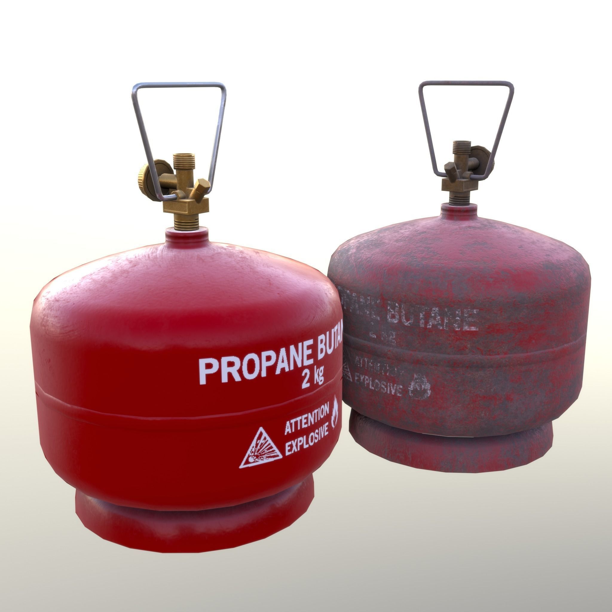 Gas Cylinder 2 kg Red Low-poly 3D model_15