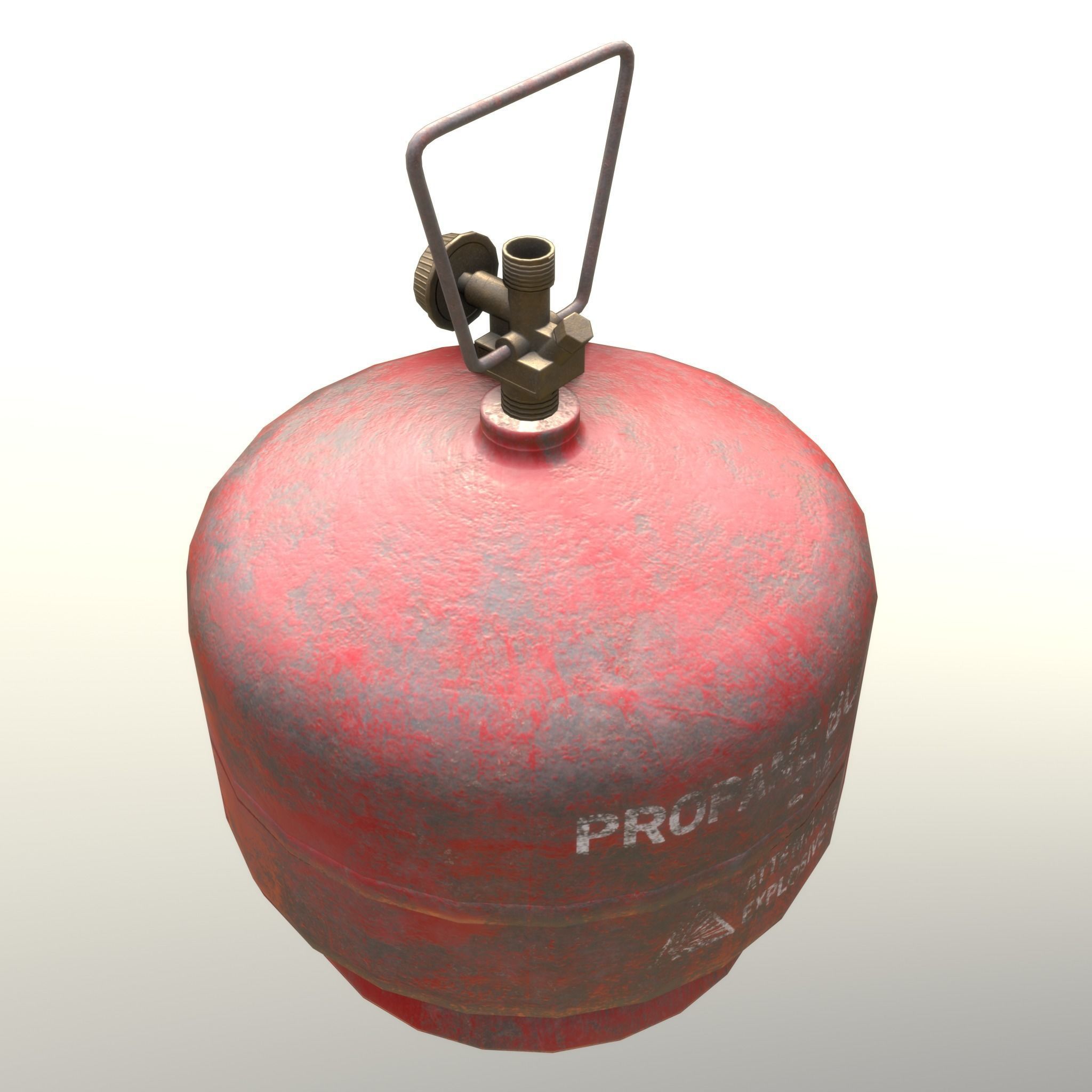Gas Cylinder 2 kg Red Low-poly 3D model_6