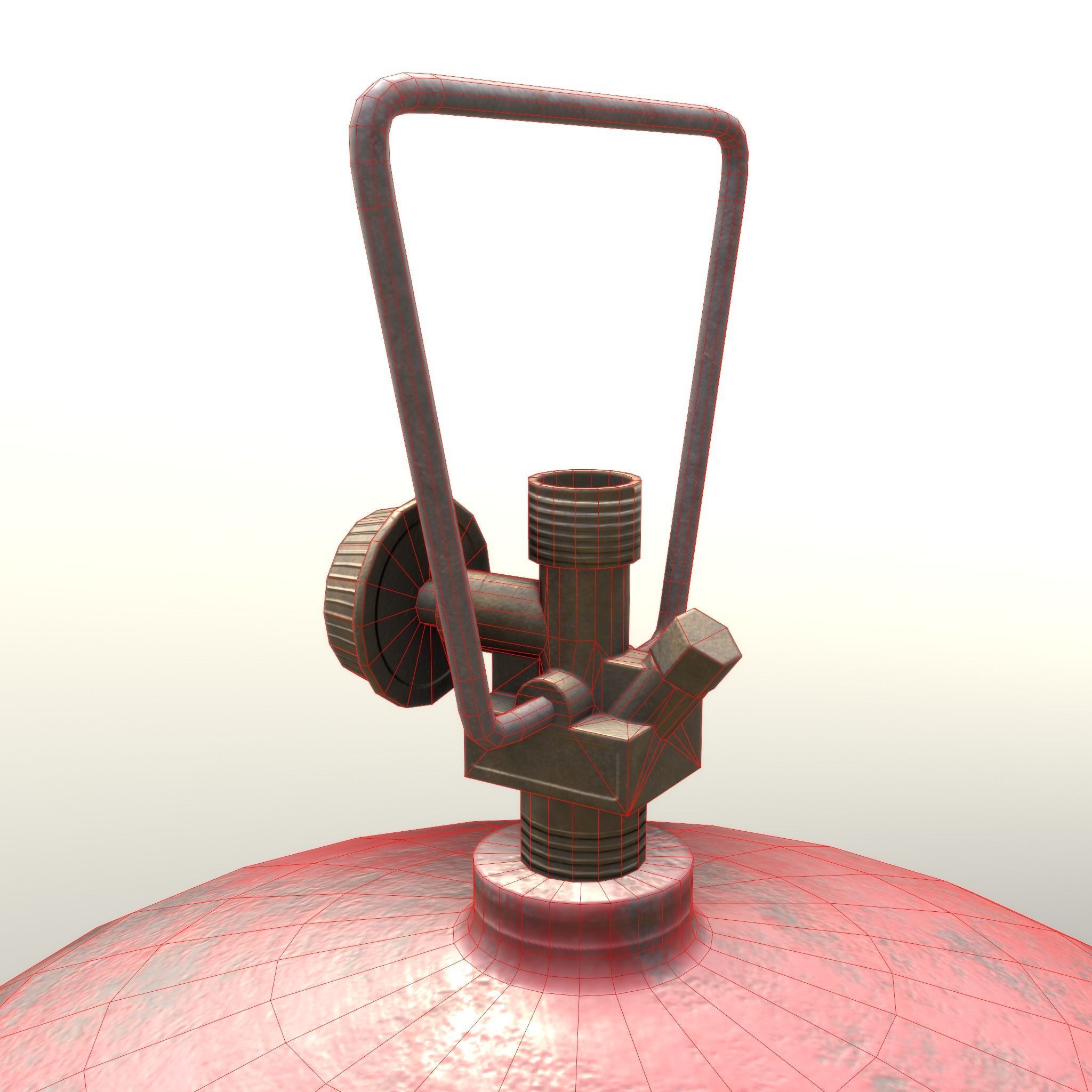 Gas Cylinder 2 kg Red Low-poly 3D model_11