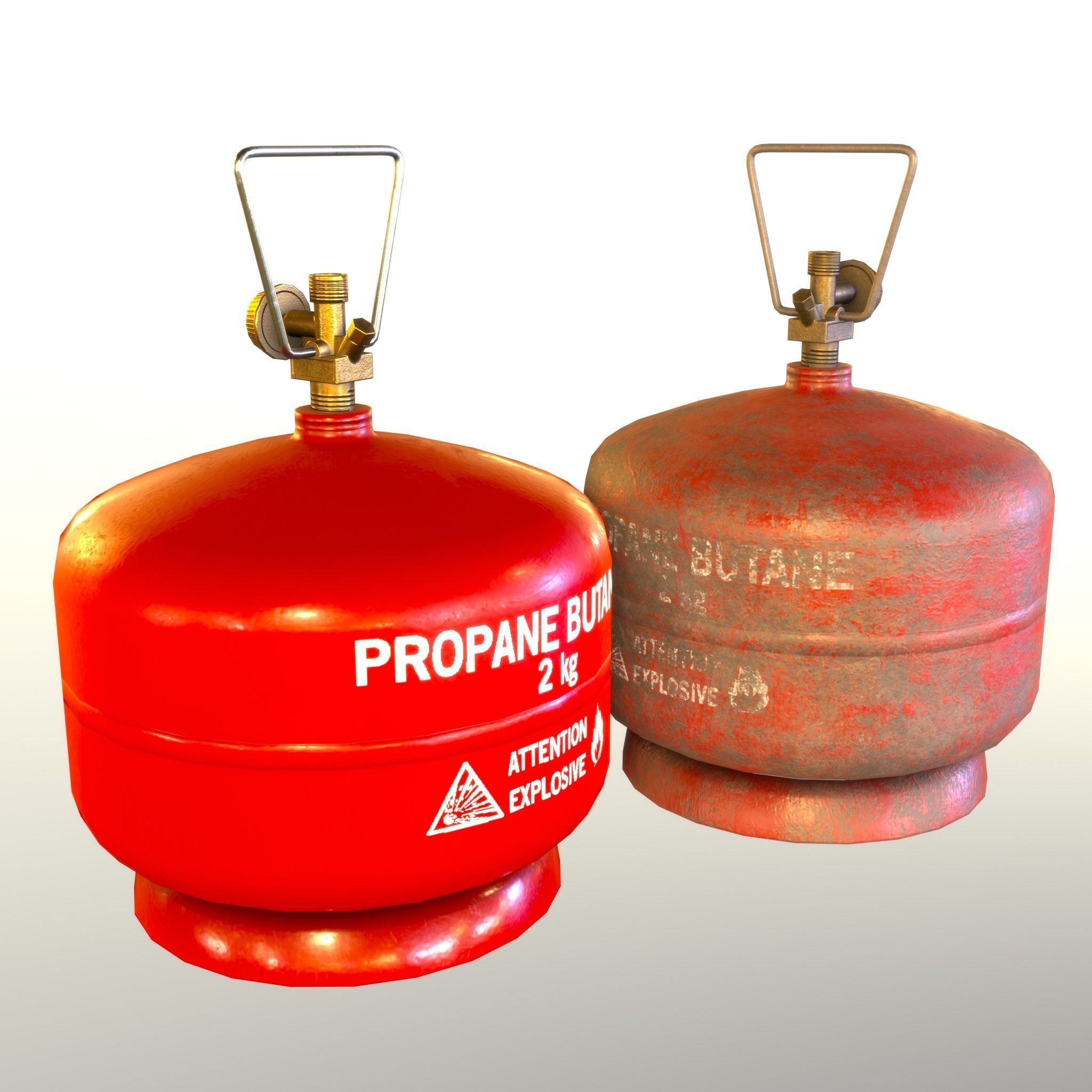 Gas Cylinder 2 kg Red Low-poly 3D model_16