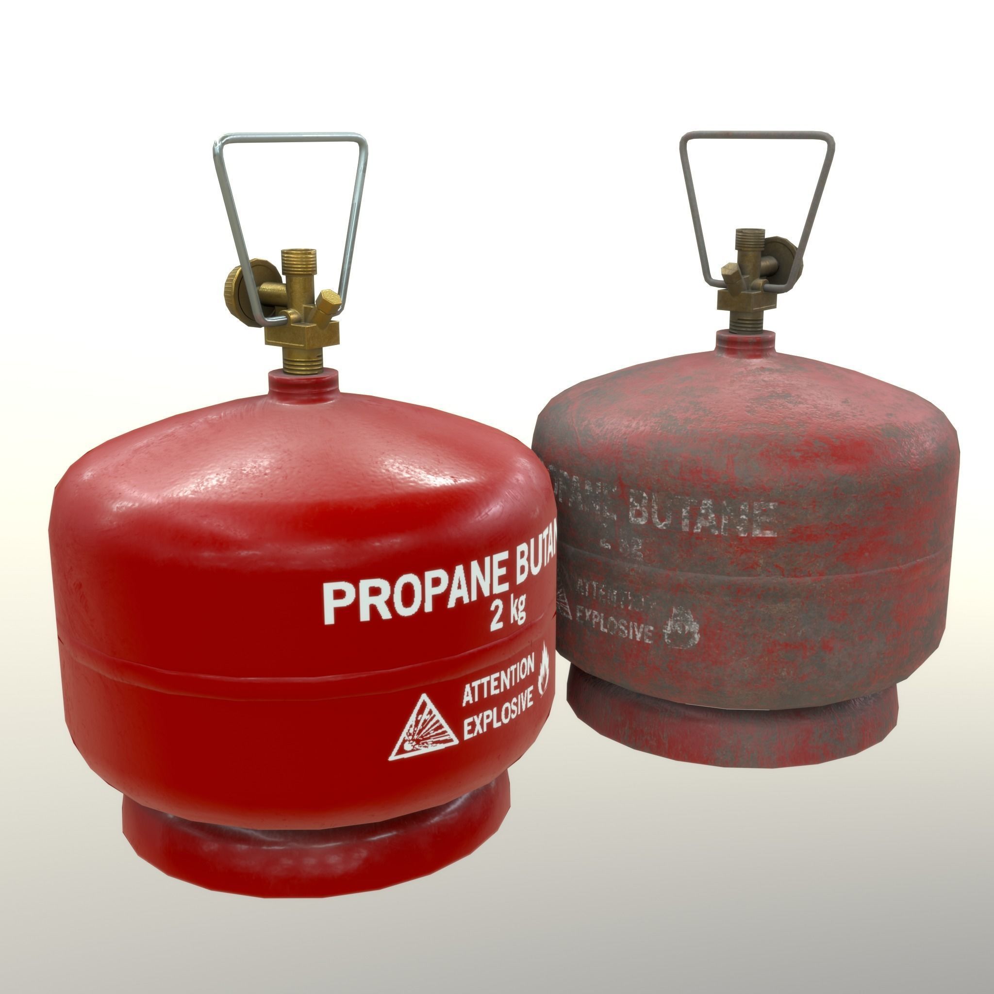 Gas Cylinder 2 kg Red Low-poly 3D model_14
