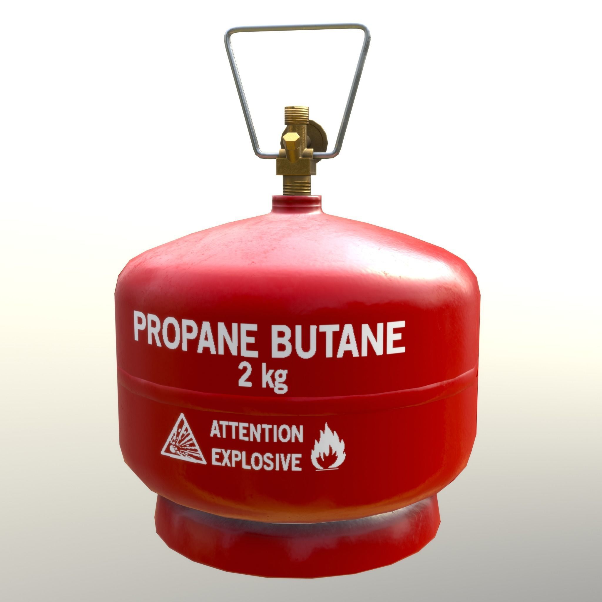 Gas Cylinder 2 kg Red Low-poly 3D model_1