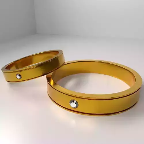 Couple Gold Ring with Diamond