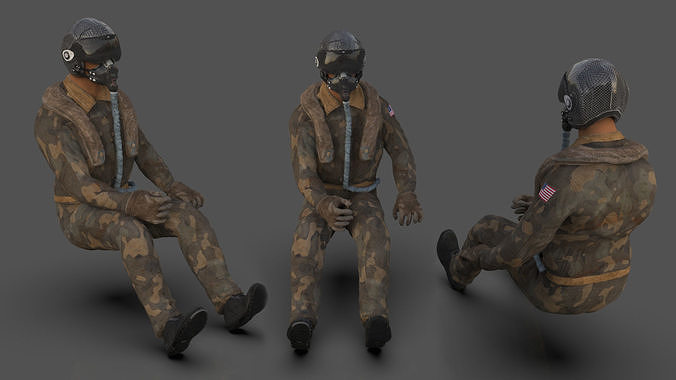 Pilot - T and Sitting Pose 3D model