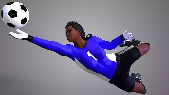 African Football Soccer GoalKeeper Female 3D model
