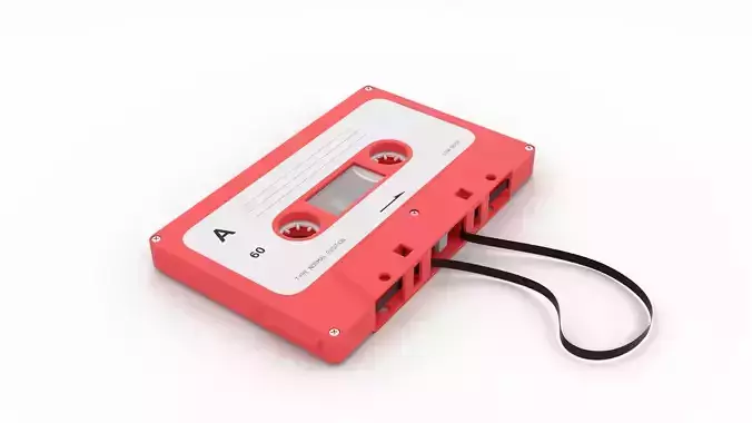 Cassette audio Low-poly 3D model