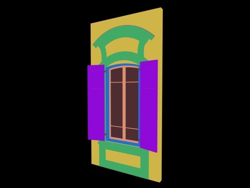 Classic 4 window 3D model_3