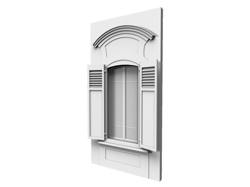 Classic 4 window 3D model_2