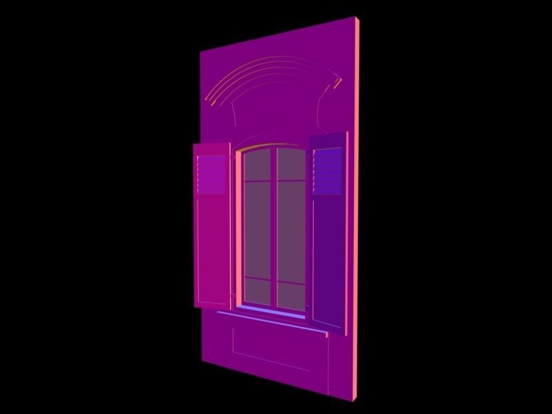 Classic 4 window 3D model_4