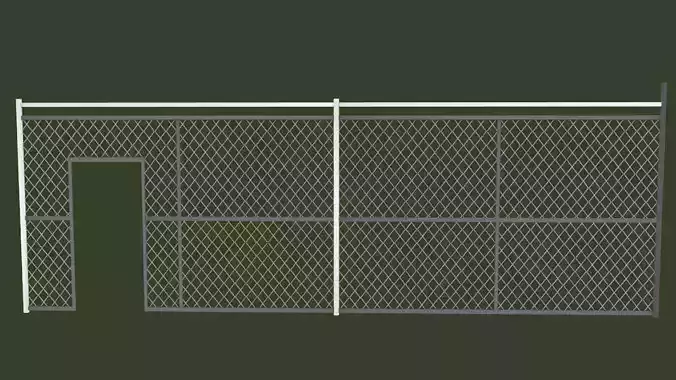 Chain Link Fence Low-poly 3D model