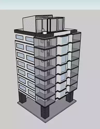 Apartment Building 1 3D model