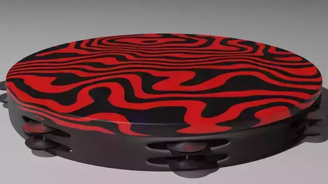 Pewdiepie Tambourine Low-poly 3D model