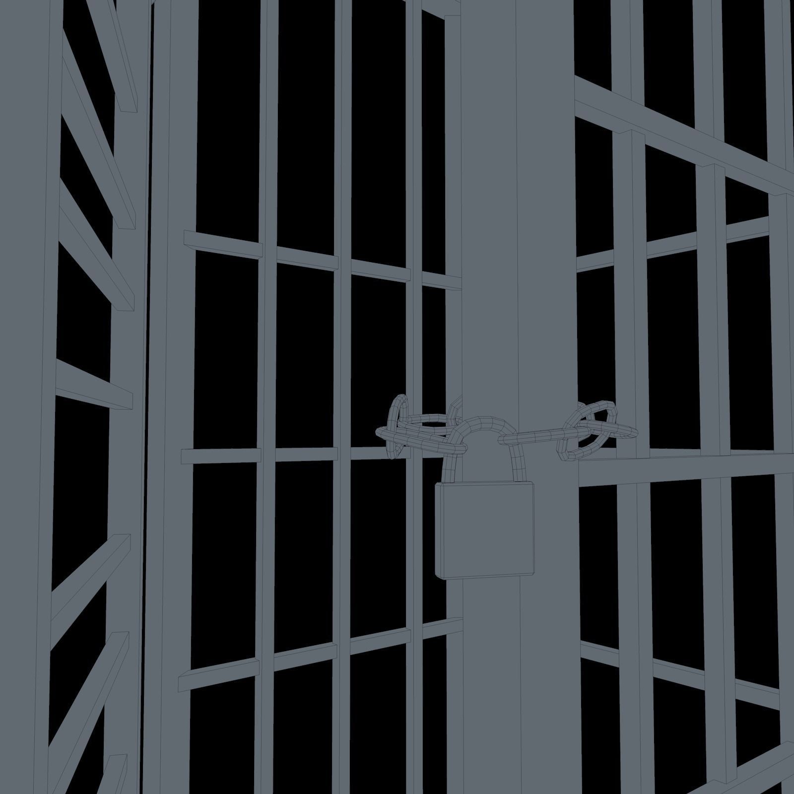 Dungeon Hanging Cage Low-poly 3D model_10
