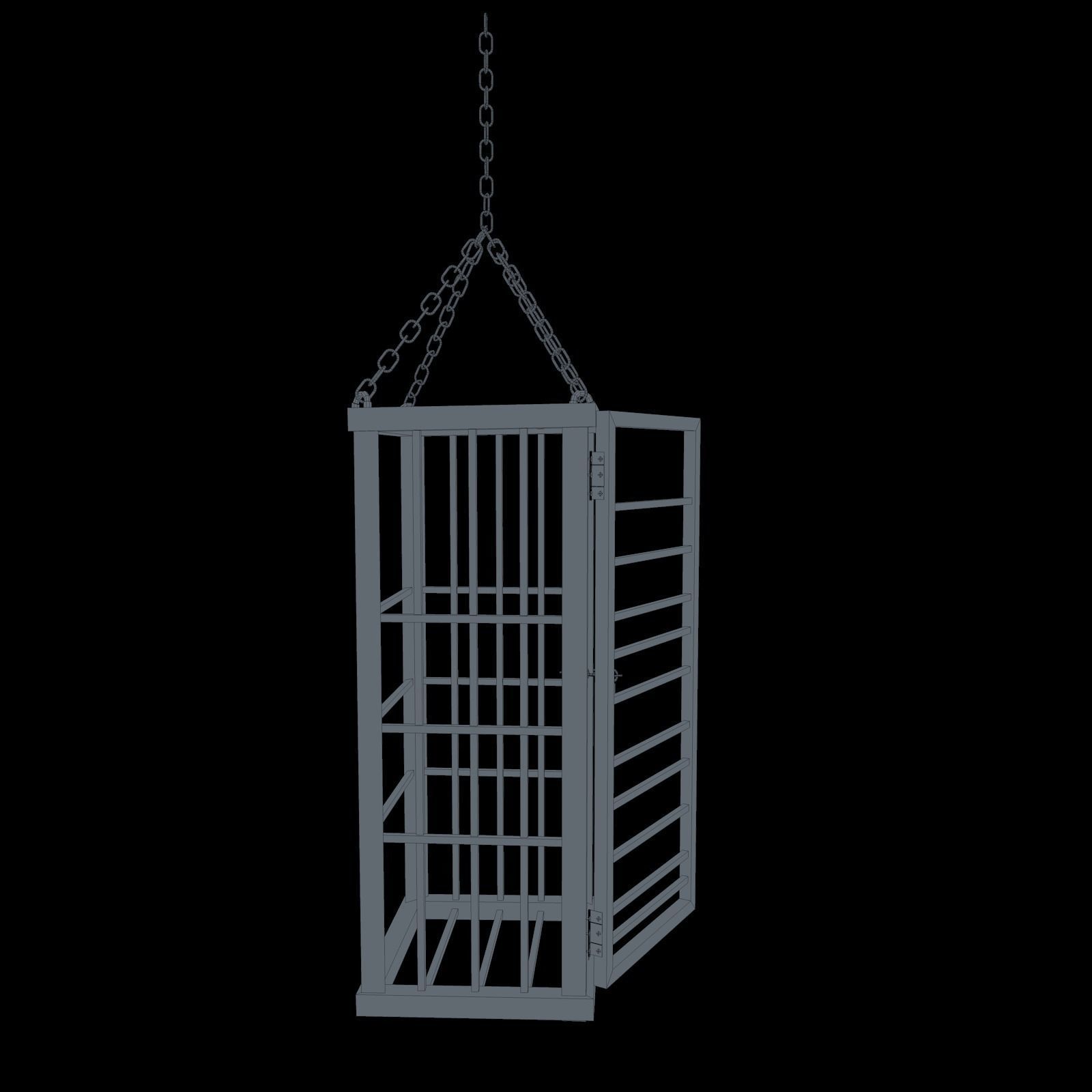 Dungeon Hanging Cage Low-poly 3D model_8